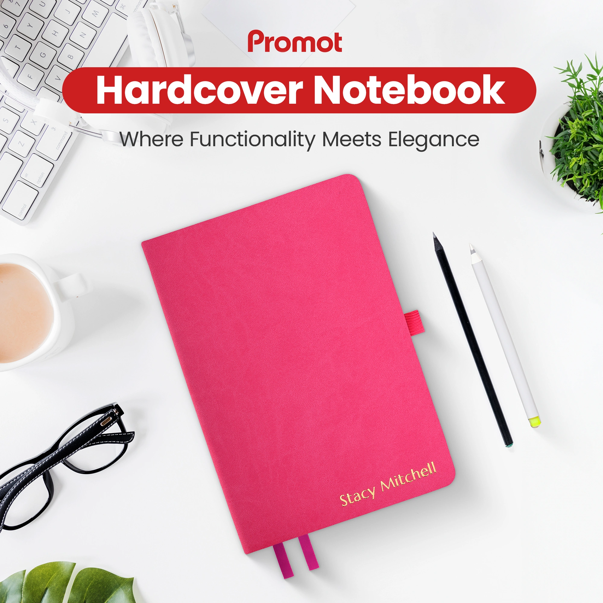 Personalized Journal Notebook - Pink hover